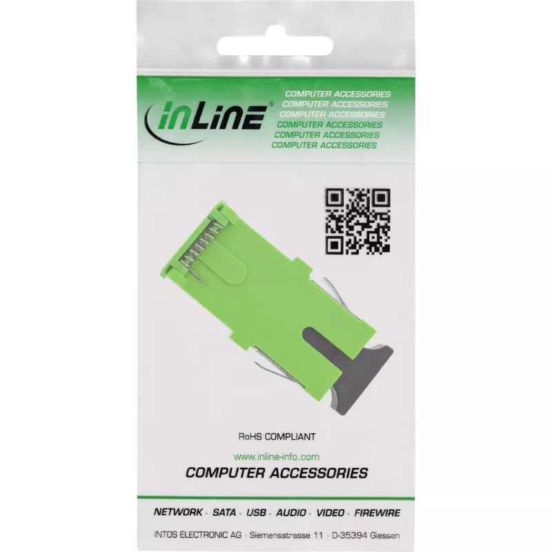 Adaptador de fibra ótica InLine 89992F SC/SC Single-Mode verde