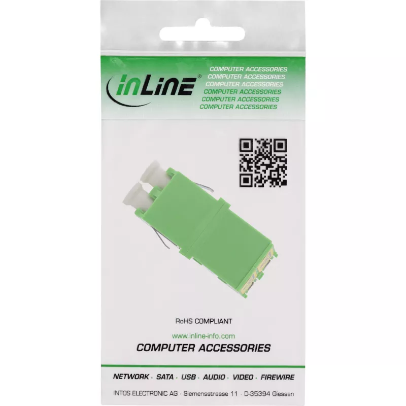 Adaptador de fibra ótica InLine 89989O LC/LC SM conector fêmea/conector fêmea verde