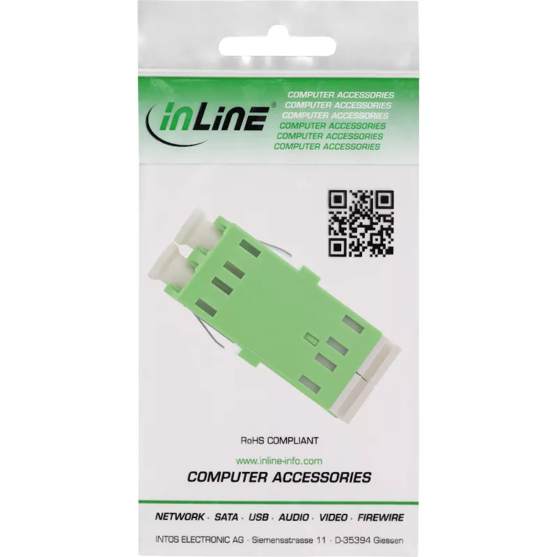 Adaptador de fibra ótica InLine 89989P LC/LC SM verde