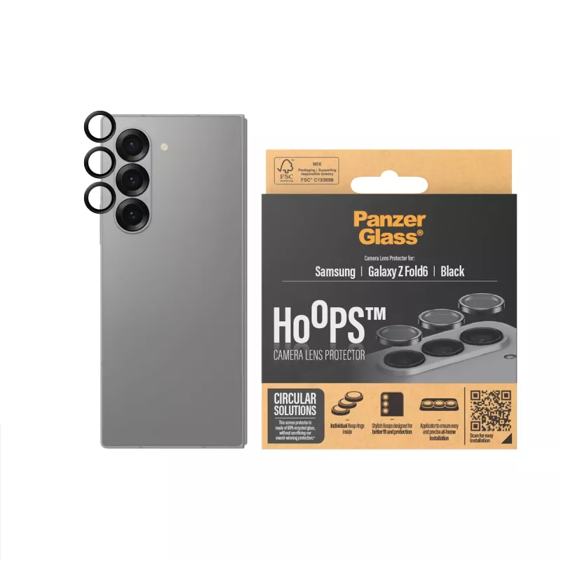 Proteção de lentes da câmara PanzerGlass ® Hoops® preto Samsung Galaxy Z Fold6