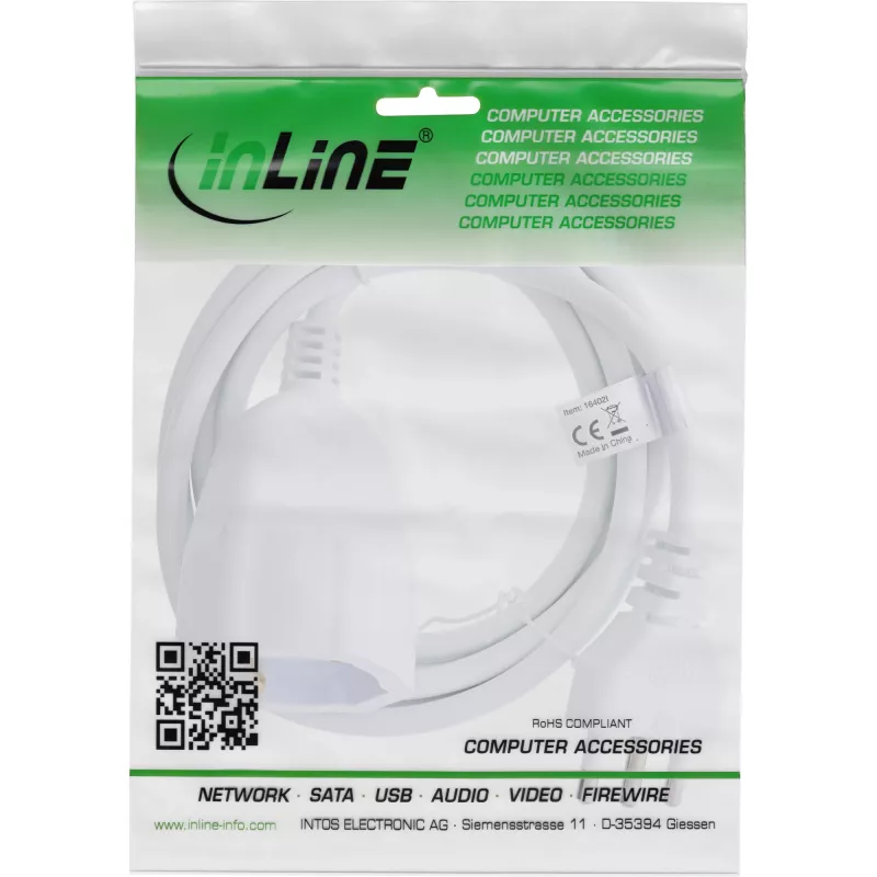 Extensão de alimentação InLine 16410I 10 m 1 saída AC interior branco