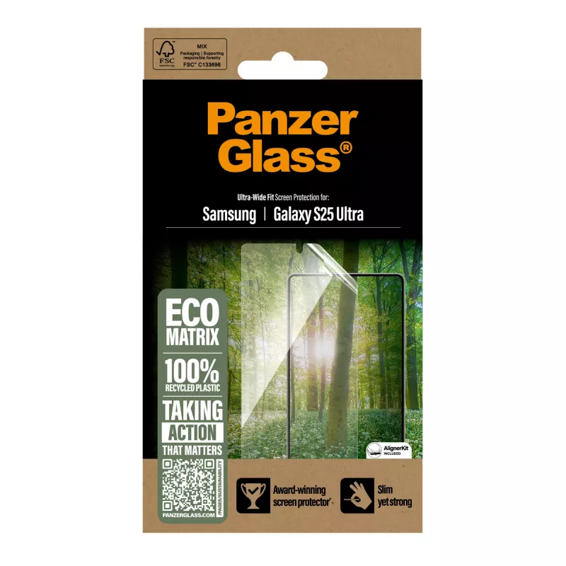Película de proteção de ecrã PanzerGlass® ECO MATRIX Samsung Galaxy S25 Ultra | Ultra-Wide Fit