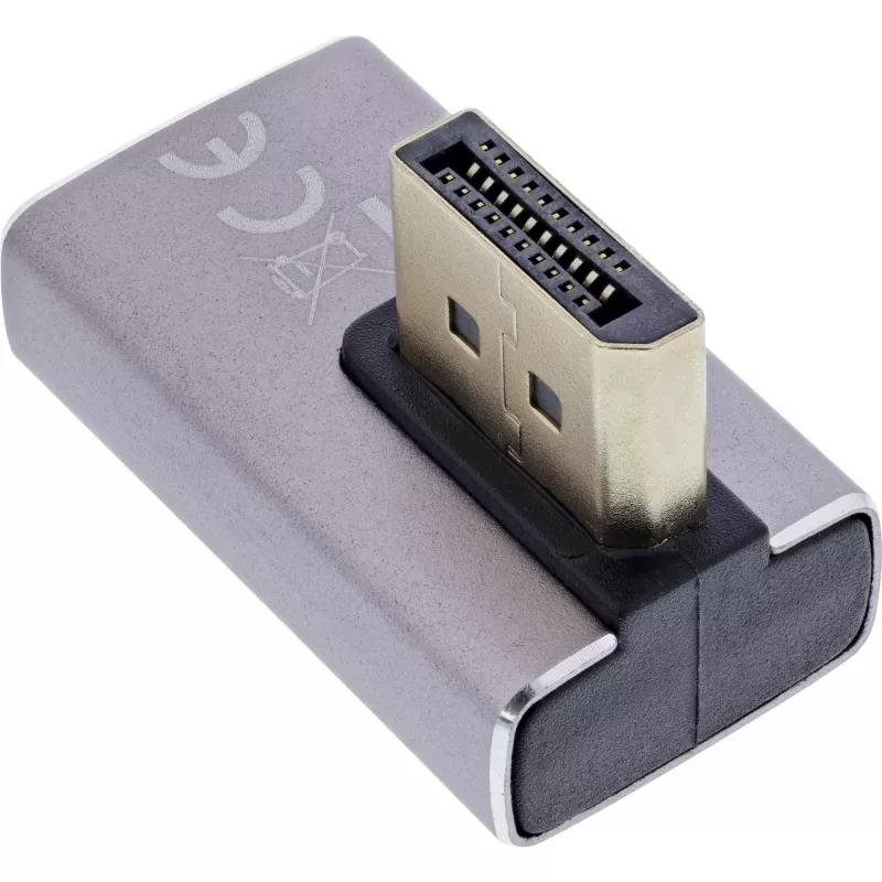 Adaptador de mudança de género DisplayPort InLine 17291H cinzento preto banhado a ouro