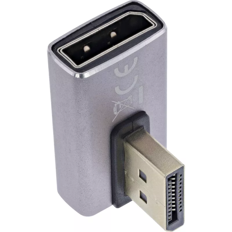 Adaptador de mudança de género DisplayPort InLine 17291H cinzento preto banhado a ouro