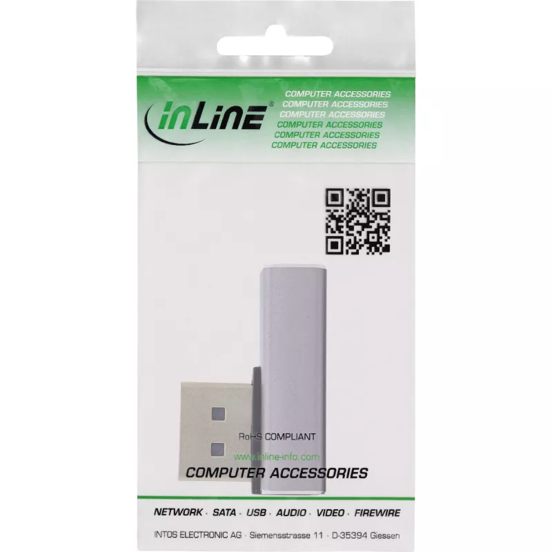 Adaptador de mudança de género DisplayPort InLine 17291H cinzento preto banhado a ouro