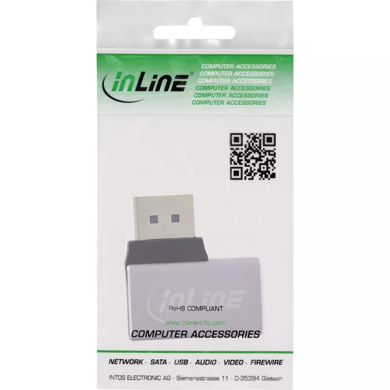 InLine 17291D cabo adaptador de género DisplayPort cinzento, preto