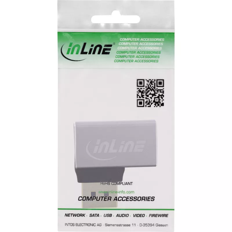 InLine 17291E cabo adaptador de género DisplayPort cinzento, preto