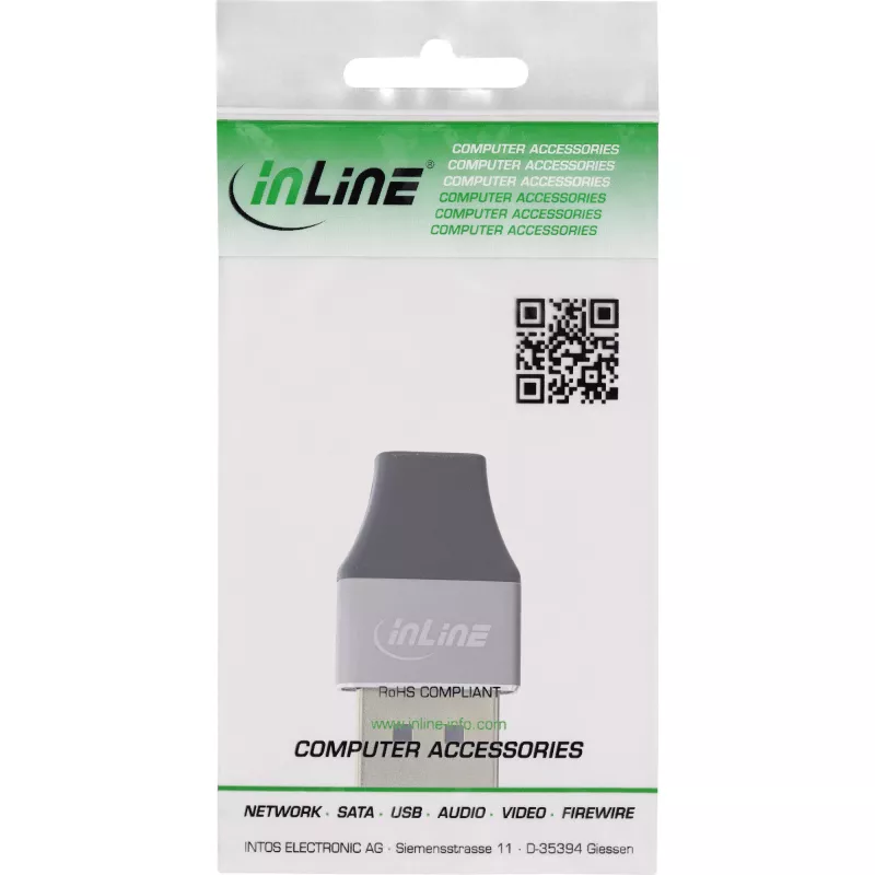InLine 17291B adaptador de cabo DisplayPort Mini DisplayPort preto, cinzento