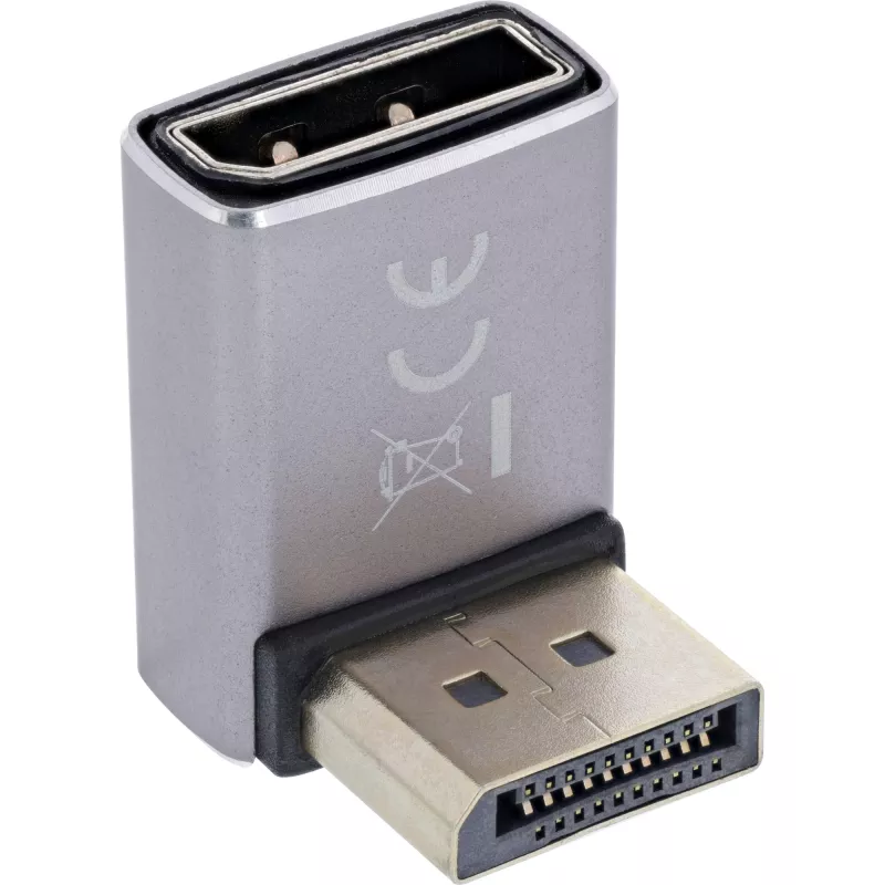 InLine 17291F adaptador DisplayPort 1.4, macho/fêmea, 90 graus para baixo, 8K