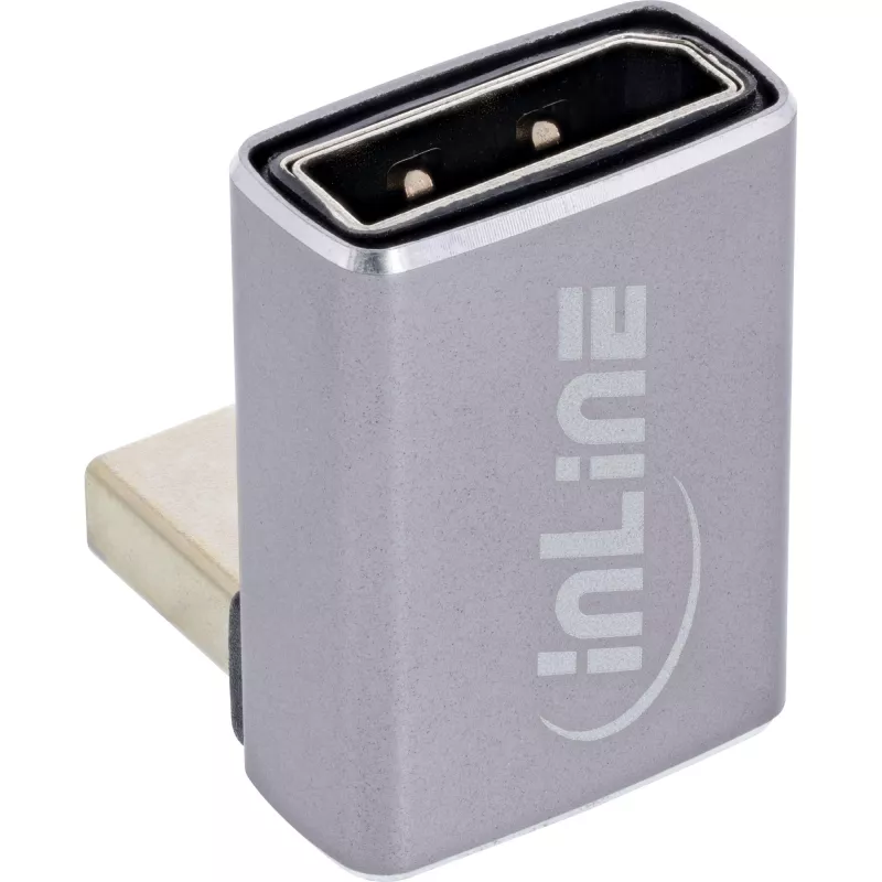InLine 17291F adaptador DisplayPort 1.4, macho/fêmea, 90 graus para baixo, 8K