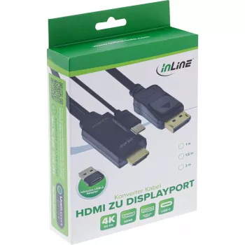 Conversor de vídeo ativo InLine 17162I 3840x2160 HDMI para DisplayPort