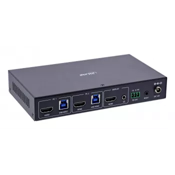 InLine 57885C Switch KVM, 2 portas, HDMI, 8K@60Hz, USB 3.2, com IR e RS-232