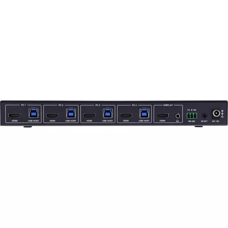 InLine 57885D Switch KVM, 4 vias, HDMI, 8K@60Hz, USB 3.2, com IR e RS-232