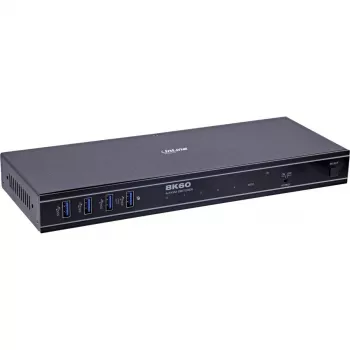 InLine 57885D Switch KVM, 4 vias, HDMI, 8K@60Hz, USB 3.2, com IR e RS-232