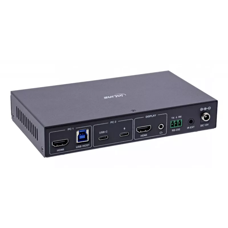 InLine 57885E Switch KVM, 2 vias, HDMI e USB-C, 4K60Hz