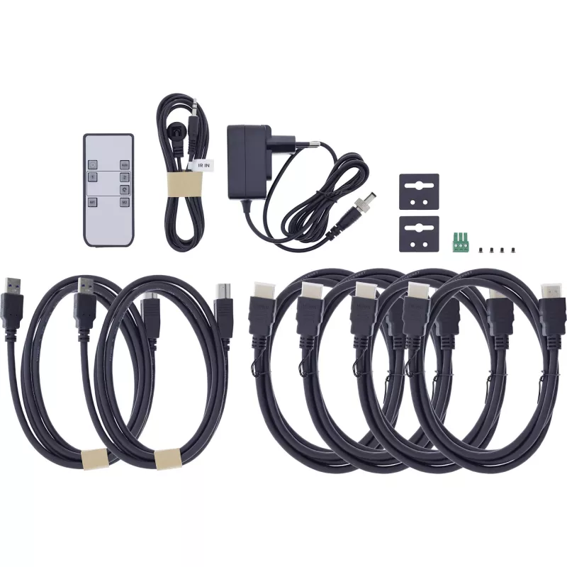 InLine 57885H Switch KVM, 2 vias, HDMI, monitor duplo, 8K60Hz, hub USB, preto