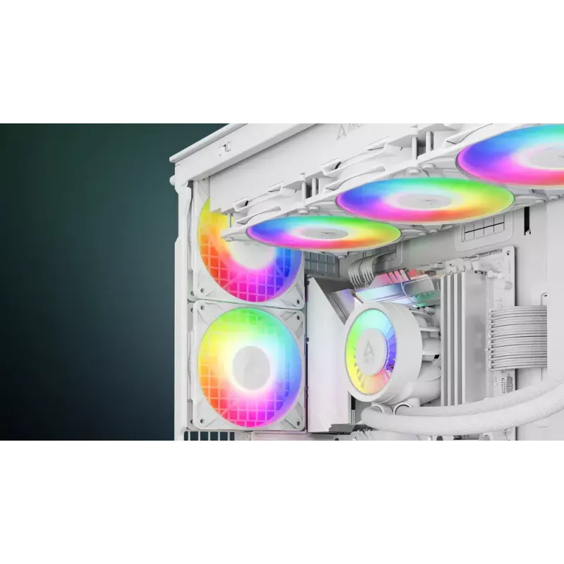 ARCTIC Freezer P14 Pro A-RGB (branco) - pack de 3 ventoinhas A-RGB PWM de 140 mm com distribuidor de cabos