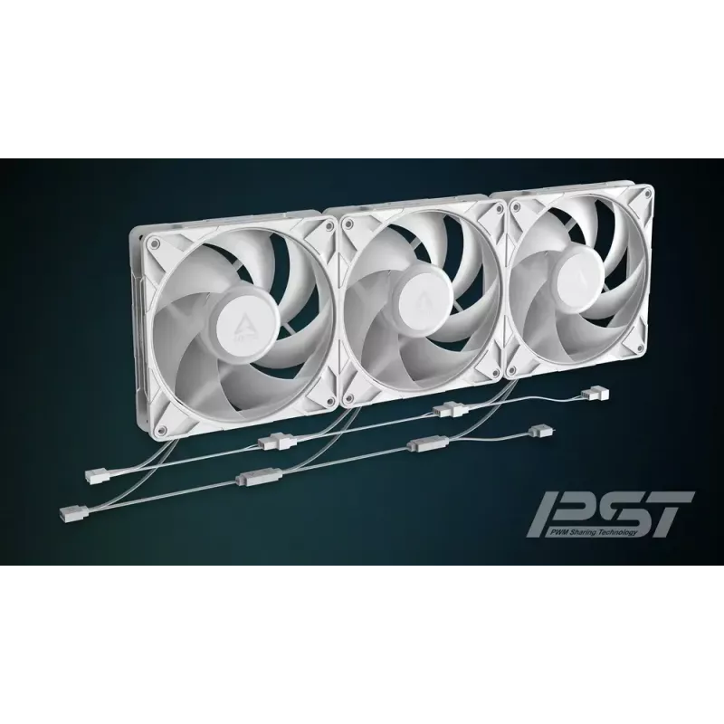 ARCTIC Freezer P14 Pro A-RGB (branco) - pack de 3 ventoinhas A-RGB PWM de 140 mm com distribuidor de cabos