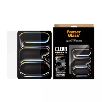 Película de vidro temperado PanzerGlass para iPad Pro 11 polegadas (2024–2025) — Ultra-Wide Fit, ferramenta FastFit