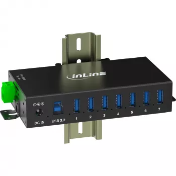 InLine 35396B Hub de interface USB 3.2 Gen 1 (3.1 Gen 1) Type-B 5000 Mbit/s preto