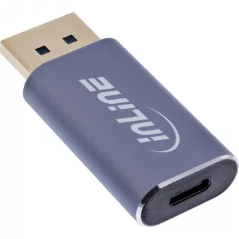 InLine 64107I Adaptador de cabo de vídeo USB Type-C DisplayPort cinzento