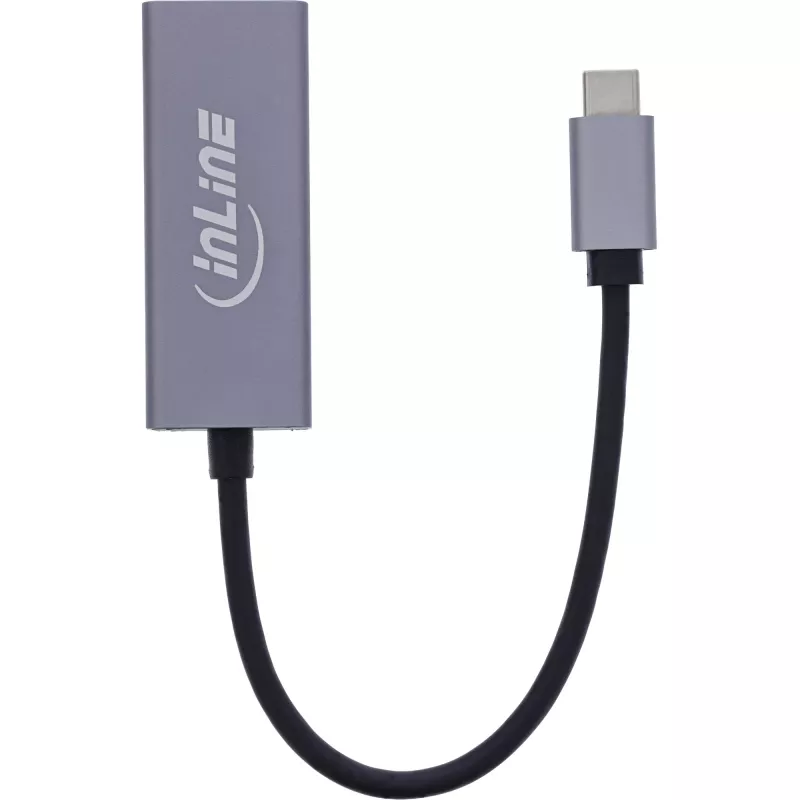 InLine 33380Q Adaptador RJ-45 USB Type-C macho 1 Gbit/s cinzento