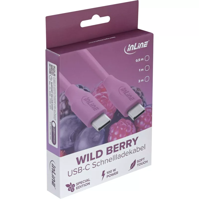 Cabo USB InLine 35891P 1m USB C violeta USB 2.0 0,48 Gbit/s