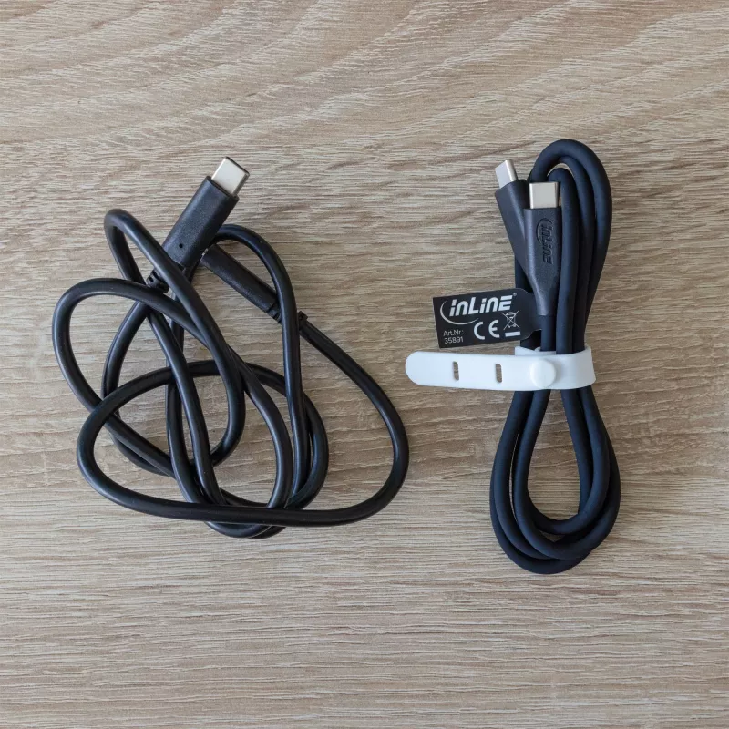 Cabo USB InLine 35891 USB 2.0 1 m USB-C preto
