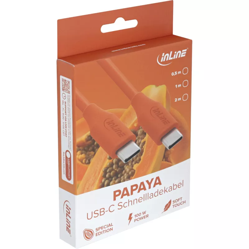 Cabo USB InLine 35895O 0,5 m USB-C laranja USB 2.0 0,48 Gbit/s