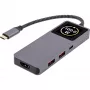 Hub de interface USB-C InLine 35392D USB 3.2 Gen 2 Type-C host para HDMI, USB-A, USB-C 10000 Mbit/s cinzento