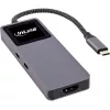 Hub de interface USB-C InLine 35392D USB 3.2 Gen 2 Type-C host para HDMI, USB-A, USB-C 10000 Mbit/s cinzento