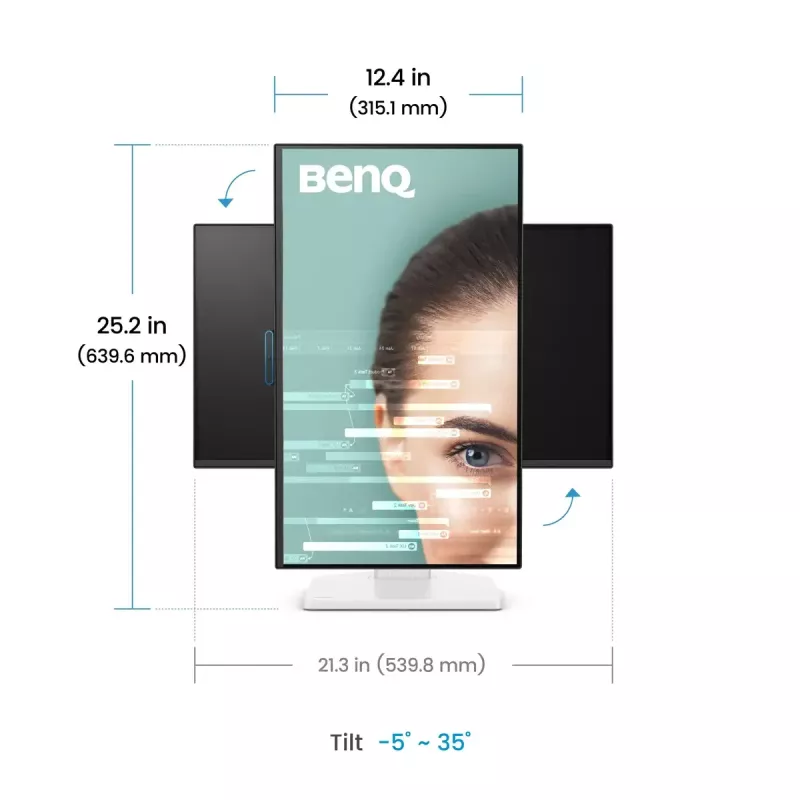 Monitor de computador BenQ GW2490TC 24 polegadas (61 cm) IPS Full HD 1920x1080 LED, 5 ms, ângulo de visão de 178°, altifalantes integrados, VESA, preto/branco