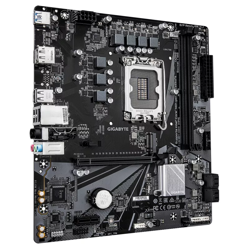 Placa-mãe GIGABYTE H610M D3W WIFI6 – suporta CPUs Intel Core de 14.ª geração, 5+1+1 fases VRM, até 5600 MHz DDR4, 1x PCIe 3.0 M.2, Wi-Fi 6, 1GbE LAN, USB 3.2 Gen 1