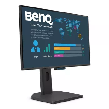 Monitor BenQ 23,8 polegadas 1080p FHD LCD, 1920×1080, 5 ms, 16:9, mate, altifalantes, VESA, altura ajustável, preto