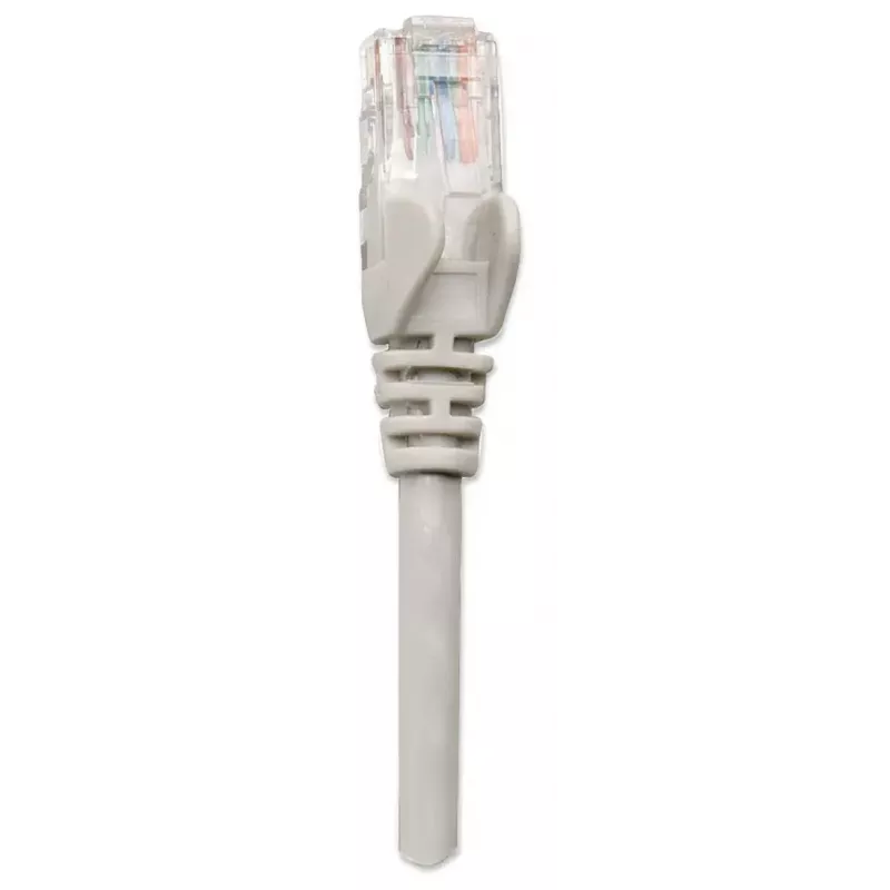 Cabo de rede patch Intellinet, Cat6, 3m, cinzento, CCA, U/UTP, PVC, RJ45, contactos banhados a ouro, proteção da patilha, com alívio de tensão, garantia vitalícia