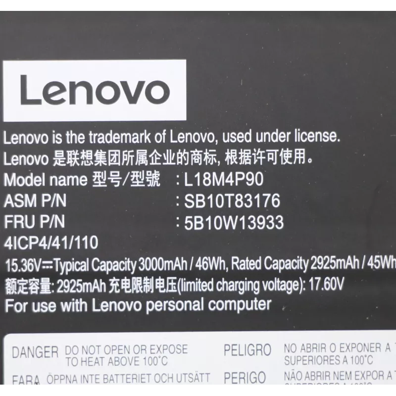 Bateria de iões de lítio interna para portátil Lenovo 46 Wh, modelo 5B10W13933