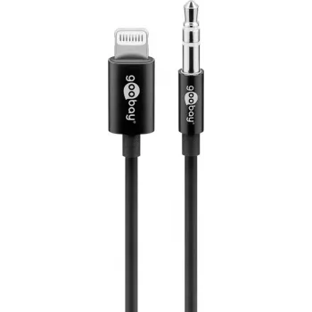 Cabo de ligação áudio Goobay Apple Lightning para 3,5 mm 1 m preto
