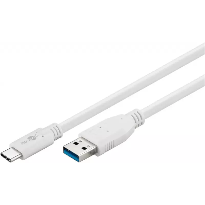 Cabo USB Goobay 67188 USB 3.2 Gen 1 1 m USB C USB A branco