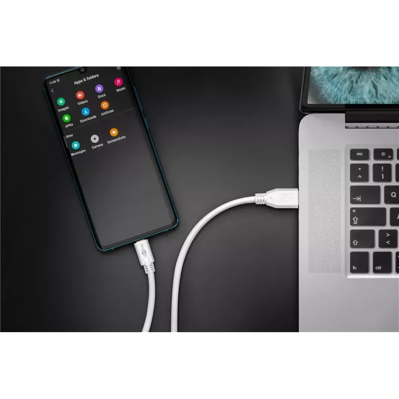 Cabo USB Goobay 67188 USB 3.2 Gen 1 1 m USB C USB A branco