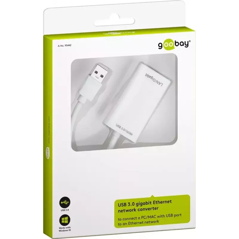 Adaptador de rede USB 3.0 Gigabit Ethernet Goobay 95442