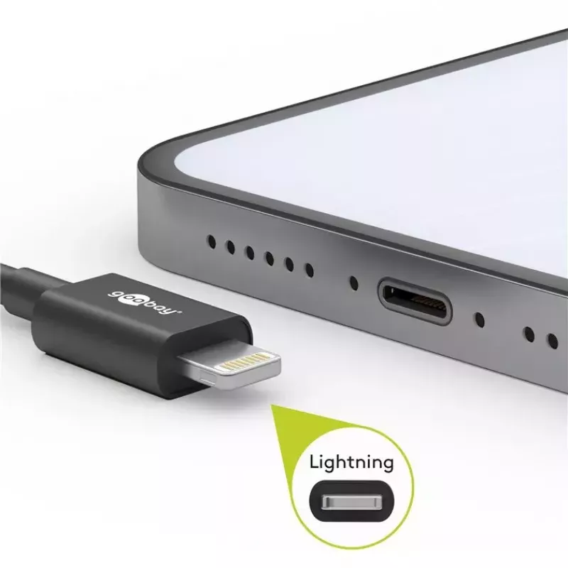 Cabo de carregamento e sincronização Lightning USB Goobay 72906