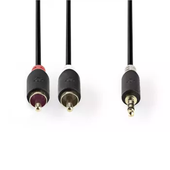 Cabo de áudio Nedis CABW22200AT10 1 m 3,5 mm 2xRCA antracite