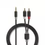 Cabo de áudio Nedis CABW22200AT20 2 m 3,5 mm 2 x RCA antracite