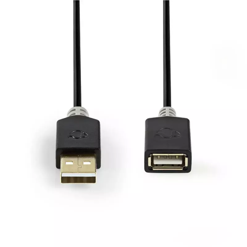 Cabo USB Nedis CCBW60010AT20 2 m USB 2.0 USB A antracite