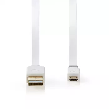 Cabo USB Nedis CCBW60500WT10 1 m USB 2.0 A para Micro-USB B branco