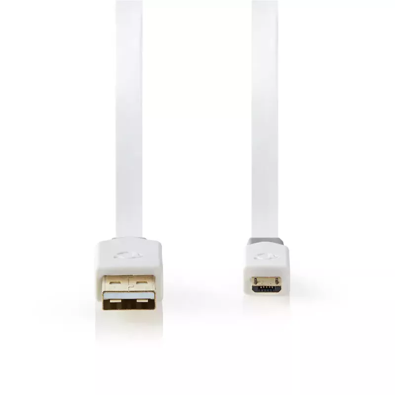 Cabo USB Nedis CCBW60500WT10 1 m USB 2.0 A para Micro-USB B branco