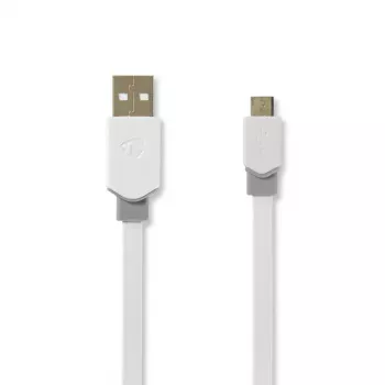 Cabo USB Nedis CCBW60500WT10 1 m USB 2.0 A para Micro-USB B branco
