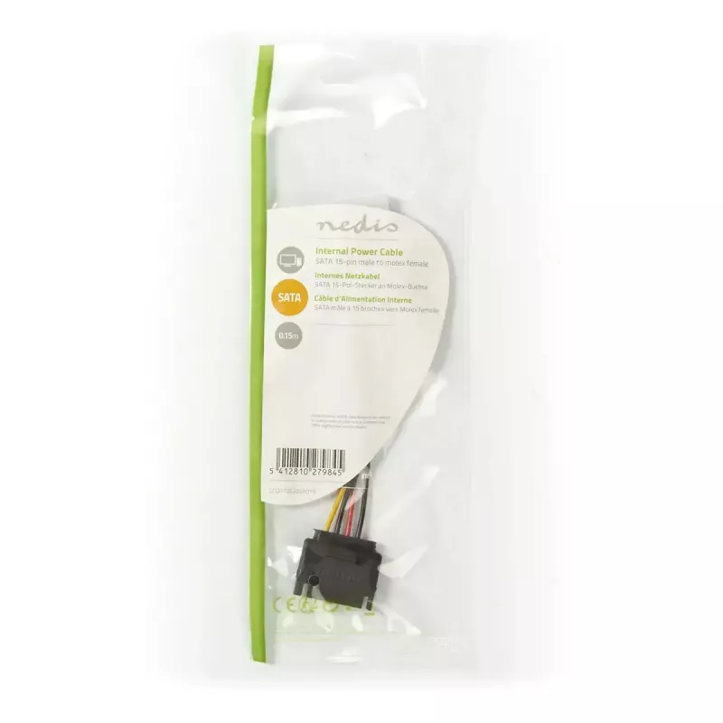 Cabo de alimentação interno Nedis CCGP73520VA015 0,15 m 2 x SATA 15 pinos Molex 4 pinos