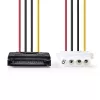 Cabo de alimentação interno Nedis CCGP73520VA015 0,15 m 2 x SATA 15 pinos Molex 4 pinos