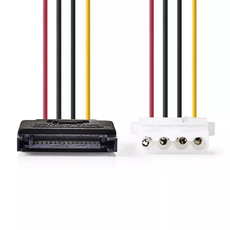Cabo de alimentação interno Nedis CCGP73520VA015 0,15 m 2 x SATA 15 pinos Molex 4 pinos